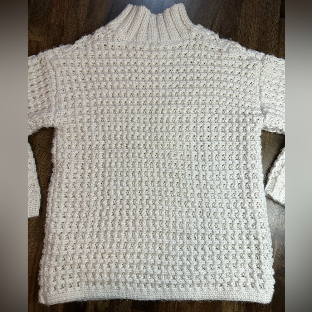SKYE’S THE LIMIT WOMENS CHUNKY OPEN KNIT MOCK TURTLENECK WHITE/CREAM SWEATER XL - Picture 7 of 10